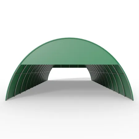 Giebelverkleidung mit Gestell für Bogenhalle 12 m in grüner Ausführung PVC 900 g/m²