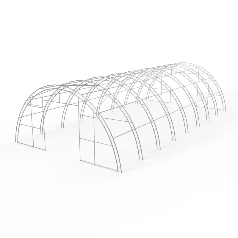 Verstärkte Bogenhalle 12,2x24 m PVC 750 g/m² in grüner Ausführung