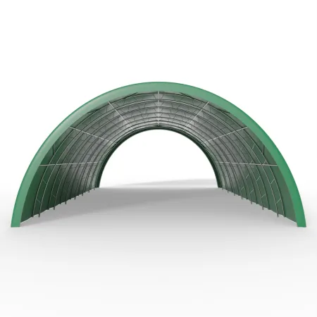 Verstärkte Rundbogenhalle 12,2x30 m PVC 750 g/m² in grüner Ausführung