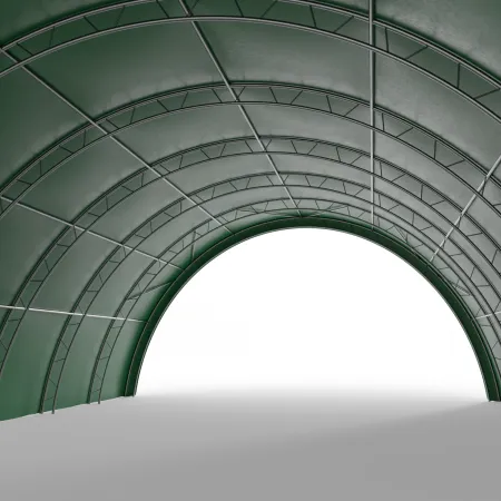 Verstärkte Rundbogenhalle 12,2x30 m PVC 900 g/m² in grüner Ausführung
