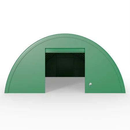 Beidseitige Wand für eine verstärkte Rundbogenhalle 12 m PVC 750 g/m² in grüner Ausführung