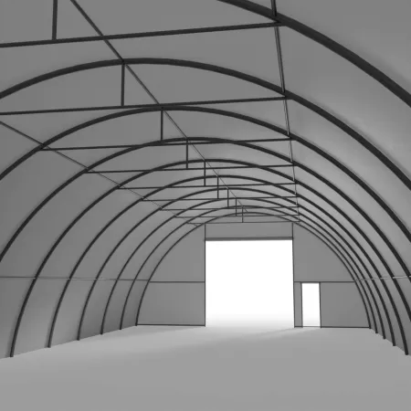 Gebogene Zelthalle 9,15x12m PVC 750g/m2