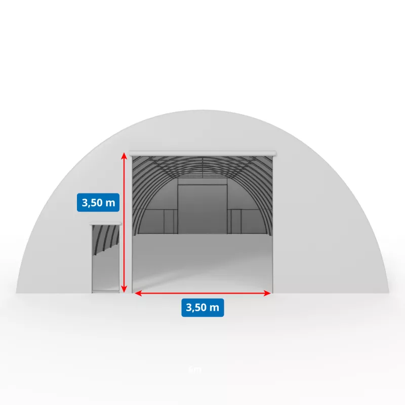 Gebogene Zelthalle 9,15x12m PVC 750g/m2