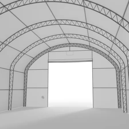 Bogenhalle mit senkrechten Seitenwänden 12,2x18,3 m PVC 750 g/m²