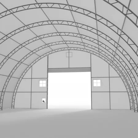 Gebogene Zelthalle 15,25x24,4 m PVC 900g/m2