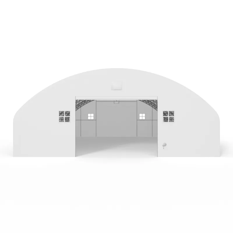 Bogenhalle mit senkrechten Seitenwänden 15,25x30,5 m PVC 750 g/m²