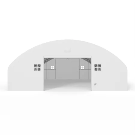 Bogenhalle mit senkrechten Seitenwänden 15,25x30,5 m PVC 750 g/m²