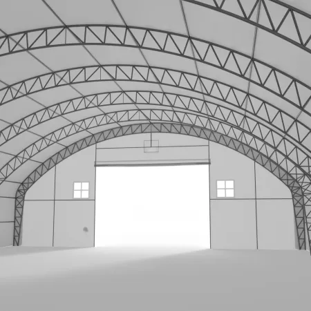 Bogenhalle mit senkrechten Seitenwänden 15,25x30,5 m PVC 900 g/m²