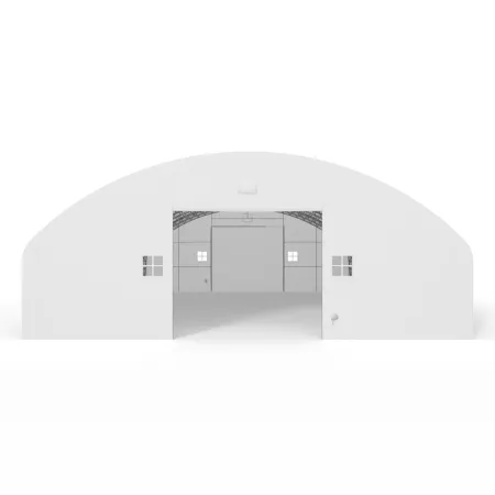 Bogenhalle mit senkrechten Seitenwänden 18,3x30,5 m PVC 900 g/m²