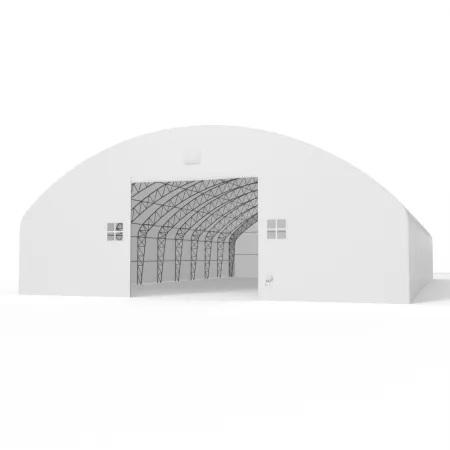 Bogenhalle mit senkrechten Seitenwänden 18,3x36,6 m PVC 900 g/m²