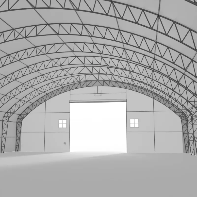 Bogenhalle mit senkrechten Seitenwänden 18,3x36,6 m PVC 900 g/m²