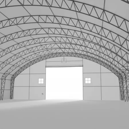 Bogenhalle mit senkrechten Seitenwänden 18,3x45,75 m PVC 900 g/m²