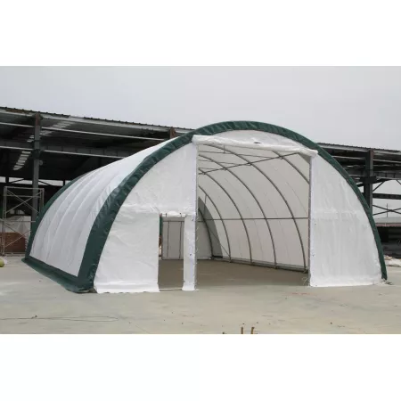 Gebogene Zelthalle 12,2x18m PVC 750g/m2