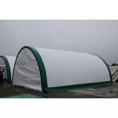 Gebogene Zelthalle 6.1x9.15m PVC 900g/m2
