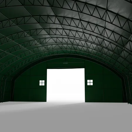 Bogenhalle mit senkrechten Seitenwänden 21,5x30,05 m PVC 900 g/m² in grüner Ausführung