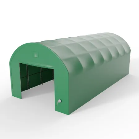 Bogenhalle mit senkrechten Seitenwänden 6,1x12,81 m PVC 900 g/m² in grüner Ausführung