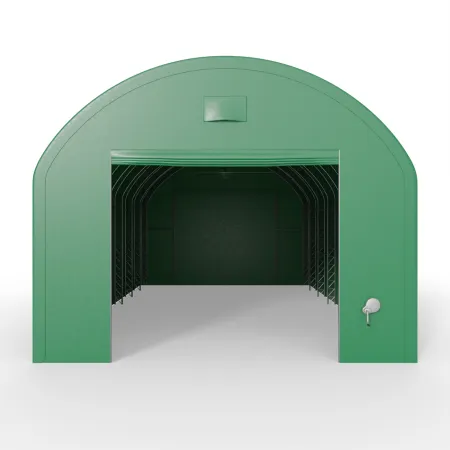 Bogenhalle mit senkrechten Seitenwänden 6,1x9,15 m PVC 750 g/m² in grüner Ausführung