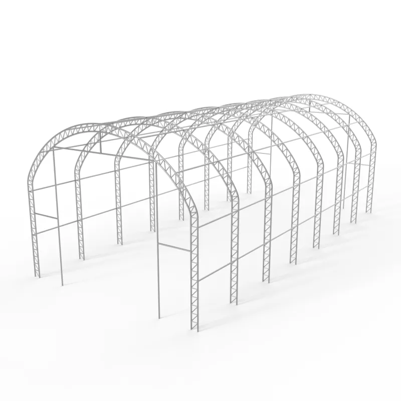 Bogenhalle mit senkrechten Seitenwänden 6,1x23,79 m PVC 900 g/m² in grüner Ausführung