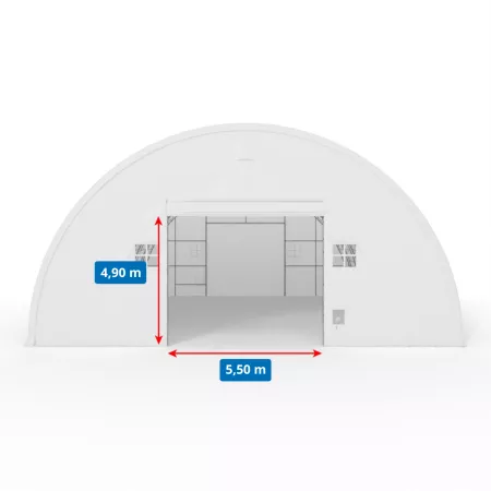 Gebogene Zelthalle 15,25x36,6m PVC 750g/m2