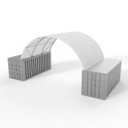 Container Überdachung 8x6 m PVC 750 g/m²