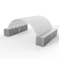 Container Überdachung 10x12 m PVC 900 g/m²