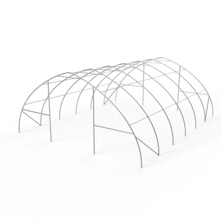 Gebogene Zelthalle 9,76x26m PVC 900g/m2