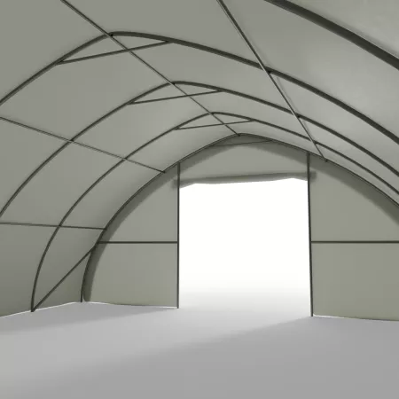 Gebogene Zelthalle 9,76x26m PVC 900g/m2