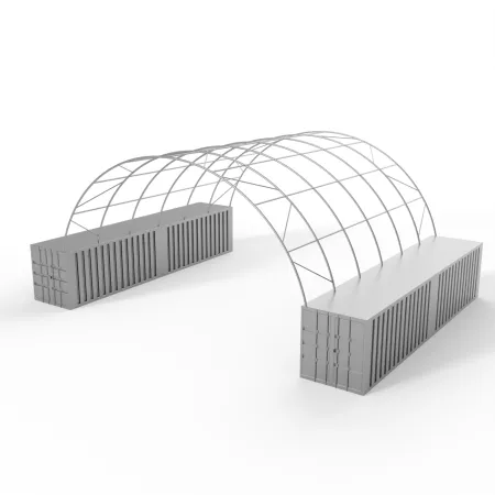 Container Überdachung 9,15x12 m PVC 750 g/m²