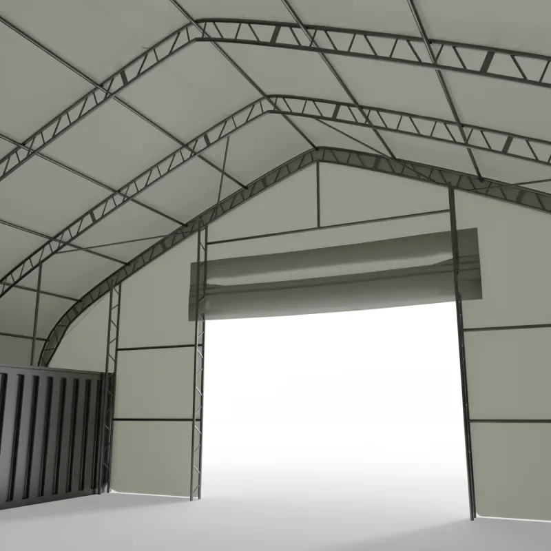 Container Überdachung XL 15,25x12 m mit Wänden PVC 900 g/m²