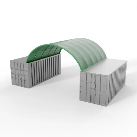 Container Überdachung in grüner Ausführung 6x6 m PVC 750 g/m²