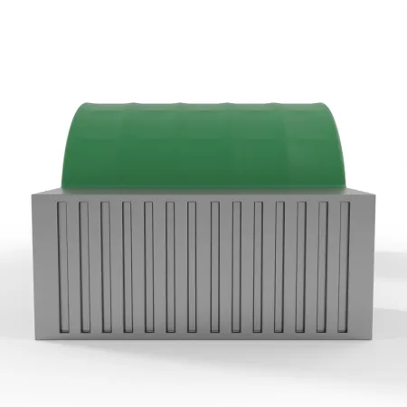 Container Überdachung in grüner Ausführung 6x6 m PVC 750 g/m²