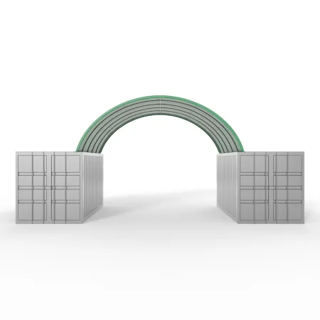 Container Überdachung in grüner Ausführung 6x6 m PVC 750 g/m²