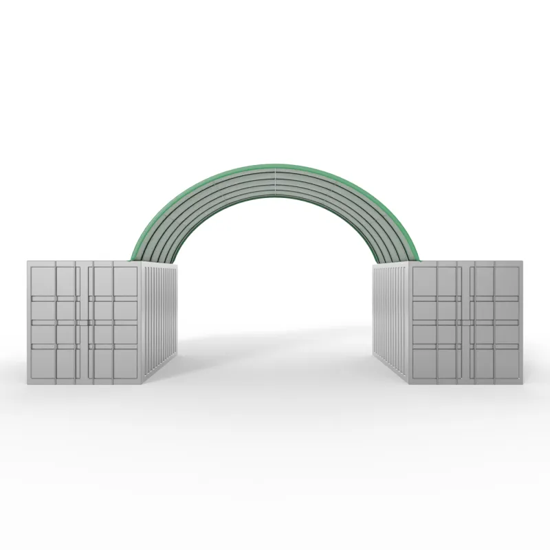 Container Überdachung in grüner Ausführung 6x6 m PVC 900 g/m²