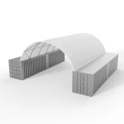 Container Überdachung 8x12 m PVC 750 g/m²