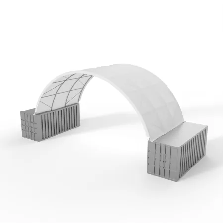 Container Überdachung 10x6 m PVC 900 g/m²