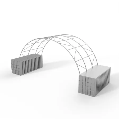 Container Überdachung 10x6 m PVC 900 g/m²
