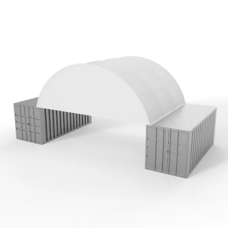 Vergrößerte Giebelabdeckung für eine 6 m lange Überdachung aus PVC (900 g/m²)