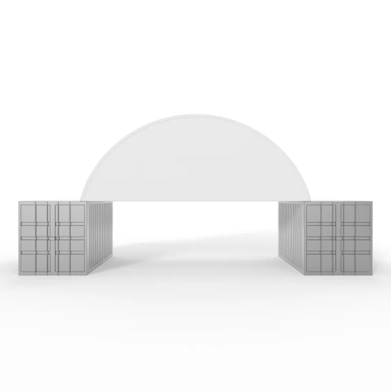 Vergrößerte Giebelabdeckung für eine 6 m lange Überdachung aus PVC (900 g/m²)