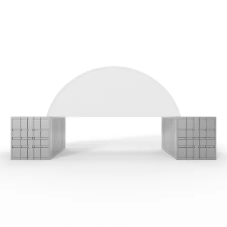 Vergrößerte Giebelabdeckung für eine 6 m lange Überdachung aus PVC (900 g/m²)