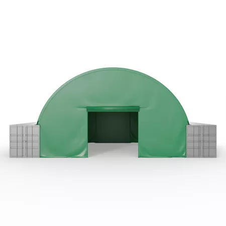 Stirnwand für Containerüberdachung in grün 6m PVC 900g/m2