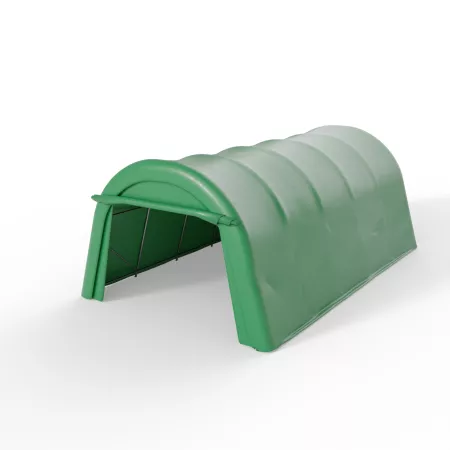 Rundbogen-Garage Zelt in grüner Ausführung 3,66x6,1 m PVC 750 g/m²