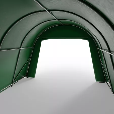 Rundbogen-Garage Zelt in grüner Ausführung 3,66x6,1 m PVC 750 g/m²