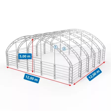 Tiergehege 12x12m PVC 900g/m2