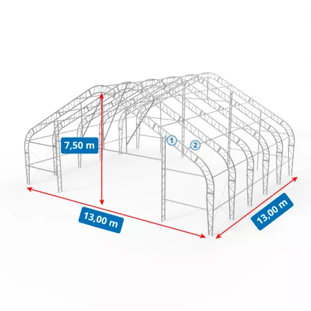 Flugzeughangar 13x13m PVC 750g/m2