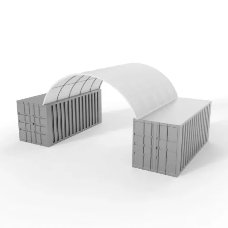 Container Überdachung 6x12 m PVC 900 g/m²