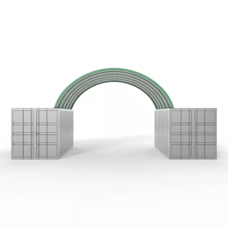 Container Überdachung in grüner Ausführung 6x6 m PVC 750 g/m²