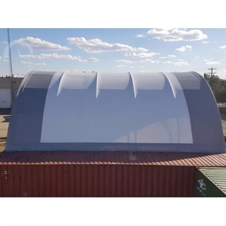 Verstärkte Containerüberdachung 10x12m PVC 750g/m2
