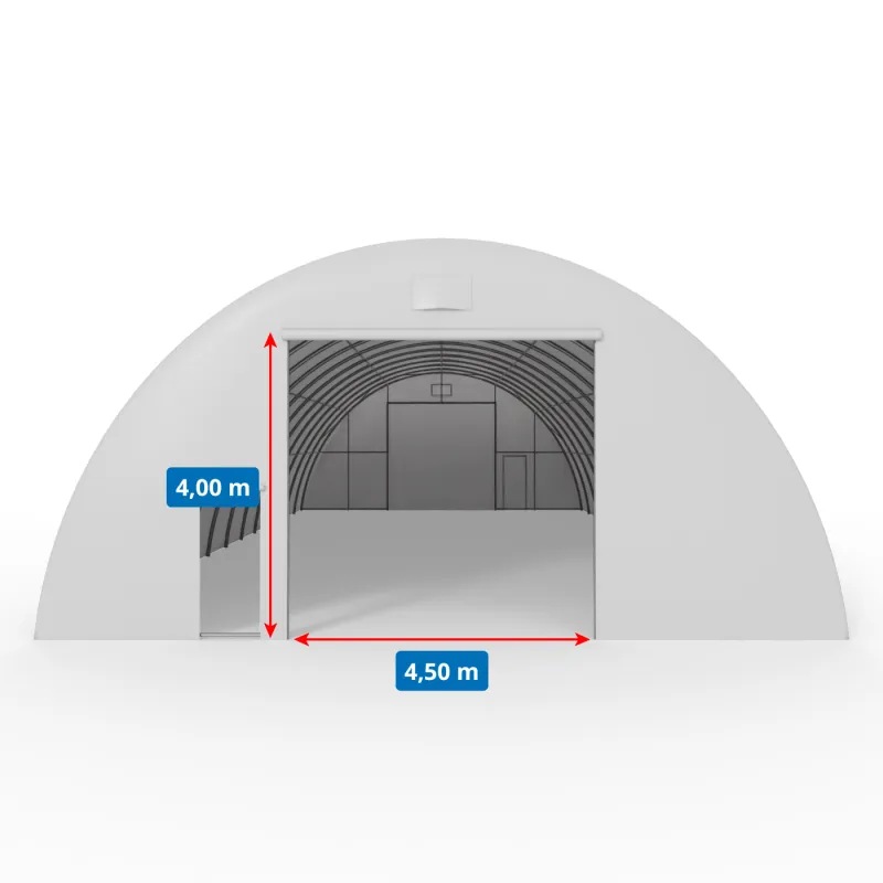 Gebogene Zelthalle 12,2x18m PVC 750g/m2
