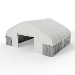 Containerdach 15,25x24m mit PVC-Wänden 900g/m2