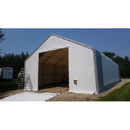 Zelthalle mit Schrägdach 9,15x24,4m PVC 750g/m2